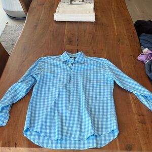 Vineyard Vines Blue and Light Blue Gingham Button-Down Shirt